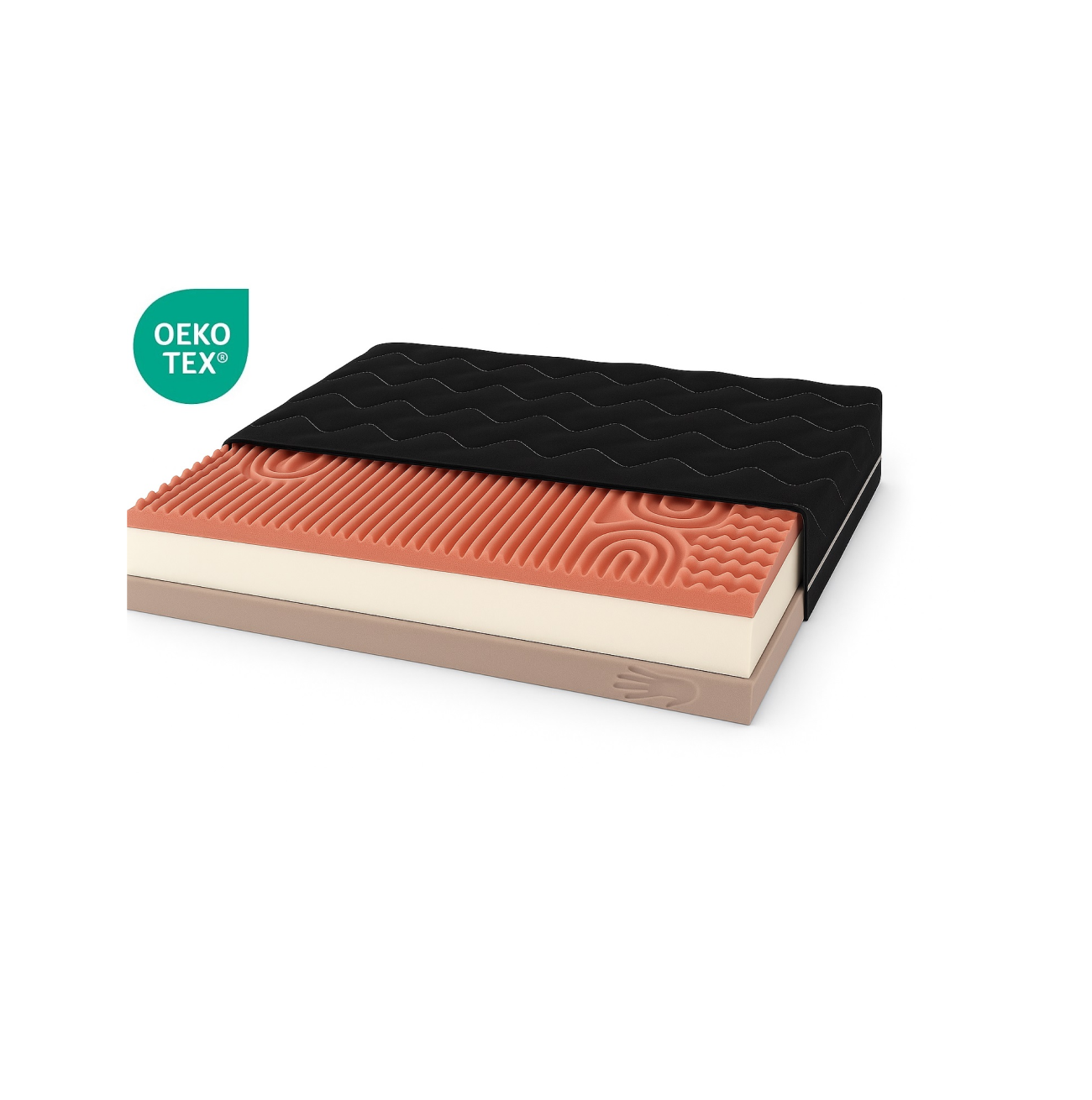 masujący visco t25 czarny Materac masujący VISCO T25 pianka HR h2 h3 15 cm czarny - obrazek 1