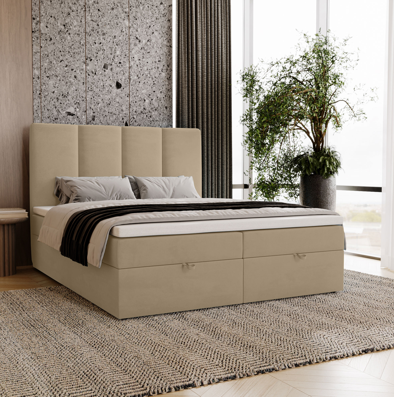 1 Łóżko kontynentalne MALMO z pojemnikiem - obrazek 1